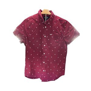 Hollister Mens Epic Flex Stretch Shirt L Palm Tree Print